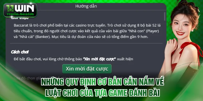 Baccarat 11WIN - Khám Phá Luật Tựa Game Live Casino Số 1 2 Những quy định cơ bản cần nắm về luật chơi của tựa game đánh bài